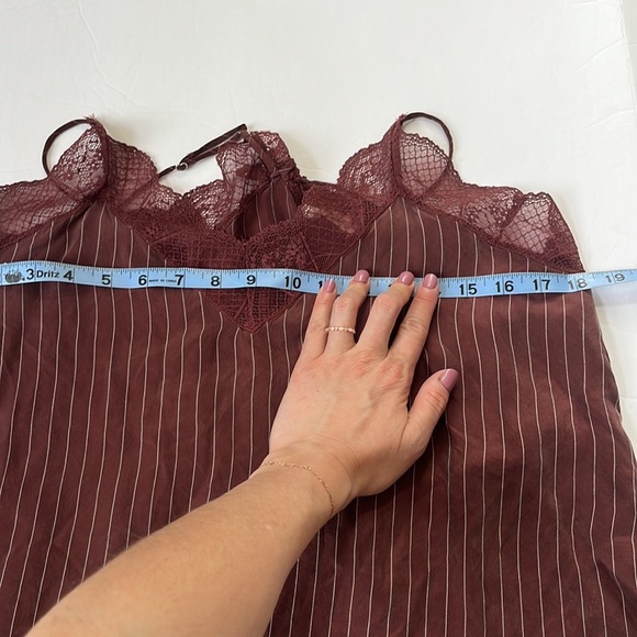 Love Stitch Blouse Tank Top Lace Striped Strappy Red and White size Large - Picture 7 of 10